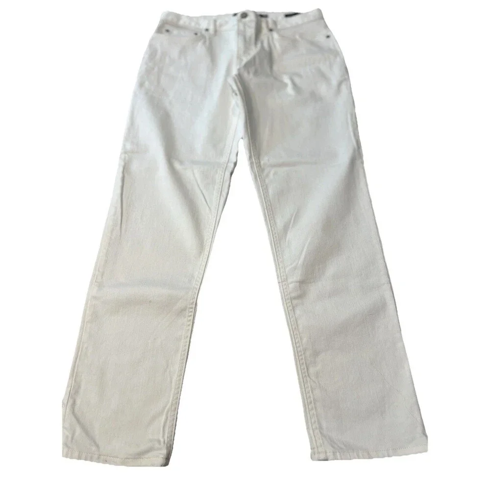 Banana Republic Rapid Movement Jeans Mens 32x30 White Tapered Stretch Denin